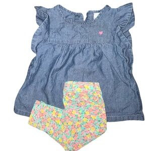 Carter's Pink Floral Romper Set